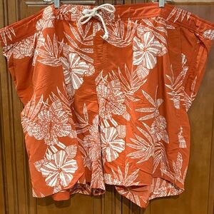 MEN’S SWIM TRUNKS SIZE 4XL EUC ORANGE FLORAL